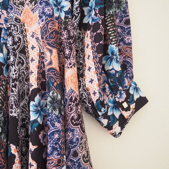 !! Sheike Voodoo Long Sleeve Floral Patchwork V-Neck Dress - Picture 9 of 9